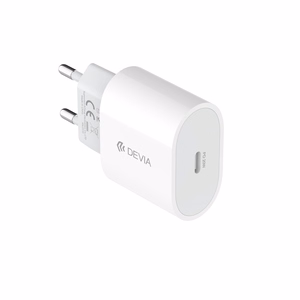 Valkoinen Devia Rocket -seinälaturi, PD, QC, 20 W, 1 x USB-C