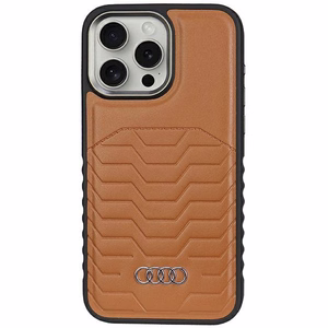 Audi Tekonahkainen Suojakuori MagSafella iPhone 14 Pro Maxille - ruskea