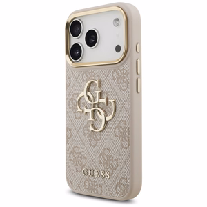 Guess 4G Big 4G Classic Logo Big Strap Metal Buttons -suojakuori iPhone 17 Pro - pinkki