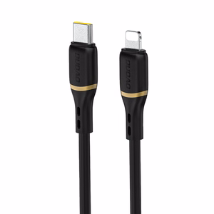Dudao L25X USB-C - Lightning kaapeli 1m 30W pehmeällä silikonikuorella - musta