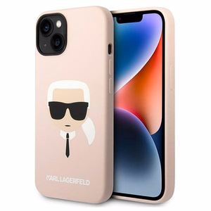Karl Lagerfeld KLHCP14MSLKHLP iPhone 14 Plus 6.7 kovakuori vaaleanpunainen / vaaleanpunainen Silicone Karl's Head