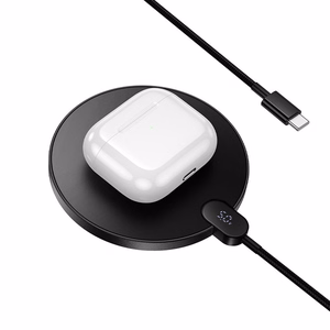 Wireless charger Hoco 15W with cable USB C and digital display CW62 black