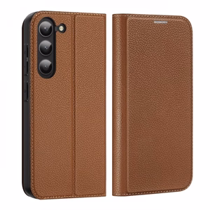 Dux Ducis Skin X2 Suojakuori Samsung Galaxy S23+ läppäkotelo lompakko jalusta ruskea