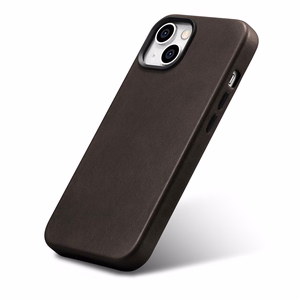 iCarer Öljyvaha Premium Nahkakotelo iPhone 14 Plus Magneettinen nahkakotelo MagSafe ruskea (WMI14220703-BN)