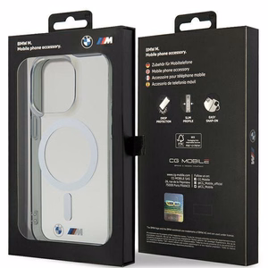 BMW BMHMP14XHCRS Suojakuori iPhone 14 Pro Max 6.7" läpinäkyvä hardcase Silver Ring MagSafe