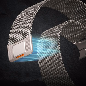 Tech-Protect Milano Vanguard -ranneke Apple Watchille (44 / 45 / 46 / 49 mm) - Titanium