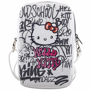 Hello Kitty laukku, valkoinen Graffiti Kitty Head