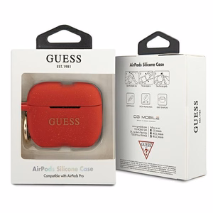 Guess Silikoninen Glitter Suojakuori AirPods Pro:lle - punainen