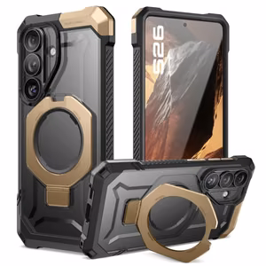 Supcase UB Grip Mag MagSafe Suojakuori Samsung Galaxy S26:lle - Musta ja ruskea