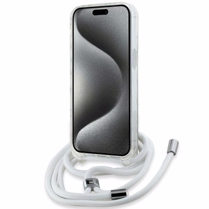 Karl Lagerfeld IML Crossbody Monogram Karl & Choupette Head MagSafe suojakuori iPhone 15 / 14 / 13:lle - läpinäkyvä