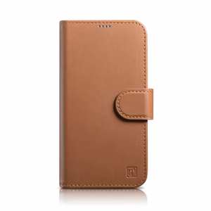iCarer Lompakko Kotelo 2in1 Cover iPhone 14 Pro Max Nahka Flip Cover Anti-RFID Ruskea (WMI14220728-BN)