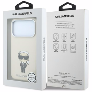 Karl Lagerfeld Smooth Ikonik Sketch MagSafe suojakuori mallille iPhone 18 Pro / 17 Pro – beige