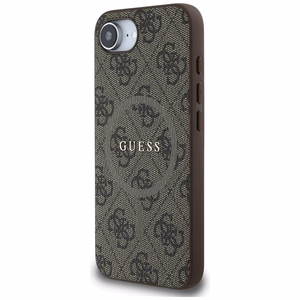 Guess 4G Ring Classic Logo MagSafe iPhone 16e:lle Suojakuori - Ruskea