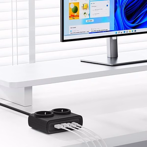 Orico PDC25 25W 6in1 jatkojohto 2x AC + 2x USB-A + 2x USB-C - musta