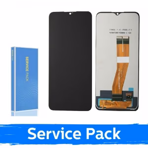 LCD-näyttö yhteensopiva Samsung A037F A03s non-EU musta (Service Pack / Aftermarket)(NF versio)