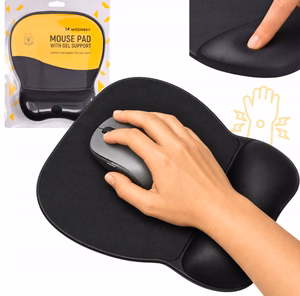 Ergonominen hiirimatto ja rannetuki Gel Eco Leather suuri liukumaton - musta