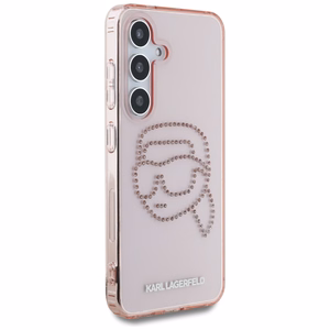 Karl Lagerfeld Rhinestones K. Head Logo Suojakuori Samsung Galaxy S25 Vaaleanpunainen