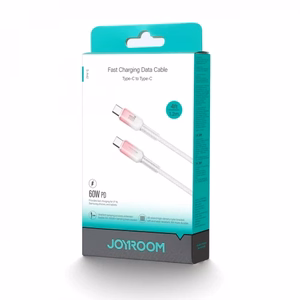 Joyroom S-A42 Crystal-Clear Series 60W USB-C - USB-C -kaapeli 1,2 m - valkoinen