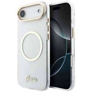 Guess IML Script Metal MagSafe Suojakuori iPhone Air:lle - Kirkas