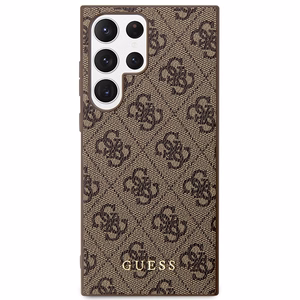 Guess GUHCS23LG4GFBR S23 Ultra S918 ruskea/ruskea kovakuori 4G Metal Gold Logo
