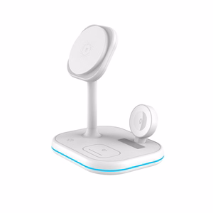 Tech-Protect QI15W-A27 3-in-1 inductive charger with MagSafe stand for smartphone / Apple Watch / AirPods - white