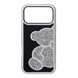 Suojakuori iPhone 17 PRO MAX:lle Teddy Bear hopeinen