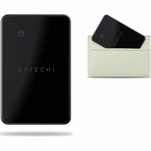 Apple Find My -yhteensopiva paikannin Satechi lompakkokortin muotoinen ST-LFAWCK, musta