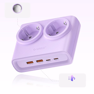 Orico PDC25 25W 6in1 jatkojohto 2x AC + 2x USB-A + 2x USB-C - violetti
