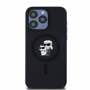 KARL LAGERFELD Suojakuori IPHONE 15 Pro Max yhteensopiva MagSafe KLHMP15XSCMKCRHK (Silicone KC Body Ring) musta