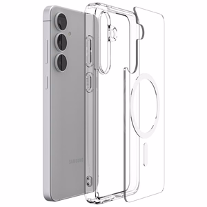 Spigen Ultra Hybrid Mag MagSafe suojakuori Samsung Galaxy S25 FE - kirkas ja valkoinen