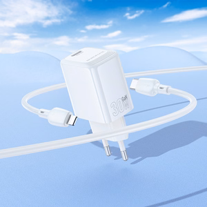 Borofone Wall charger BN28 Fuente - Type C - PD 30W with Type C to Lightning cable white