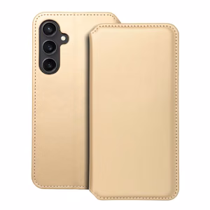 Flip-suojakuori Samsung S23 FE:lle Dual Pocket Book kultainen