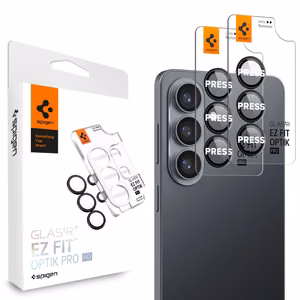 Spigen Glas.Tr Ez Fit Optik Pro HD kameransuoja 2-pack Samsung Galaxy S26:lle - musta