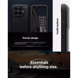 Spigen Rugged Armor -suojakuori Xiaomi 17T Prolle, mattamusta