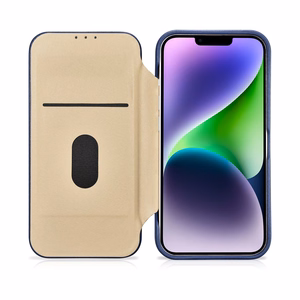 iCarer CE Premium Nahka Folio Case iPhone 14 Plus Magneettinen Flip Nahka Folio Case MagSafe Blue (WMI14220715-BU)