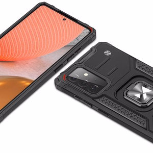 Wozinsky Ring Armor Case Kickstand Kova Rugged Cover Samsung Galaxy A72 4G vaaleanpunainen vaaleanpunainen