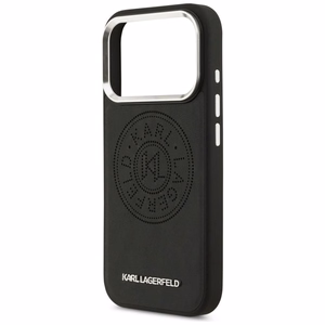KARL LAGERFELD suojakuori IPHONE 17 Pro:lle MagSafe-yhteensopiva KLHMP17LPSKRPMK (PU W/ Point & Metal Logo) musta