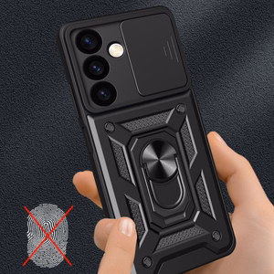 Hybrid Armor Camshield panssarisuojakuori Samsung Galaxy S24+:lle kamerasuojalla - musta