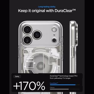 Spigen Ultra Hybrid MagSafe Zero One -suojakuori iPhone 18 Pro / 17 Pro -malleille, titaaninvärinen