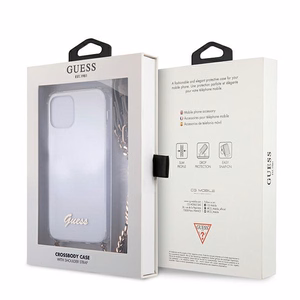 Guess GUHCP12MKC4GSGO iPhone 12/12 Pro 6.1" Transparent hard case 4G Gold Chain