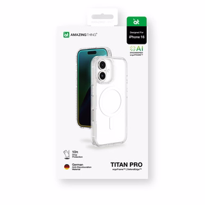 AmazingThing Titan Pro Mag Suojakuori Magneettisella Renkaalla iPhone 16:lle - läpinäkyvä