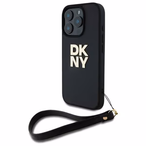 DKNY Wrist Strap Stock Logo Suojakuori iPhone 16 Pro Max:lle - musta