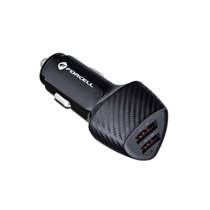 Autolaturi Forcell F-Energy Carbon 2 x USB A QC3.0 3A 36W CC50-2A musta