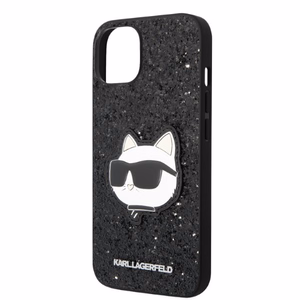Karl Lagerfeld KLHCP14MG2CPK iPhone 14 Plus 6.7" musta/musta kovakuori Glitter Choupette Patch