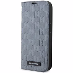 Karl Lagerfeld KLBKP14XSAKLHPG iPhone 14 Pro Max 6.7 kirjakuori hopeinen/hopeinen Saffiano Monogram