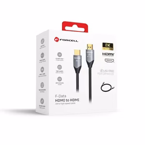 Cable HDMI 2.1 Forcell Cafule 8K 60Hz / 4K 120Hz – Ultra High Speed, HDR, eARC, VRR, 48Gbps 5 m black