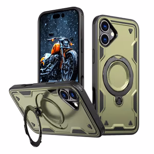 Hybrid Armor Trendy Suojakuori MagSafella iPhone 16 Plus:lle - Vihreä