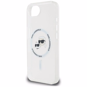 Karl Lagerfeld IML Metal Karl & Choupette Heads MagSafe Alkuperäinen Pussi iPhone 17e/16e:lle - Valkoinen