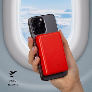 Powerbank SBS TEBB5000MAG1CR 5000 mAh yhteensopiva MagSafen kanssa - punainen
