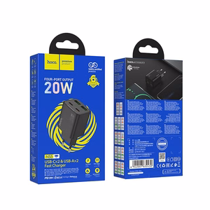 Puhelinlaturi Hoco 2 x USB C + 2 x USB A QC3.0 PD 3A 20W N55 musta